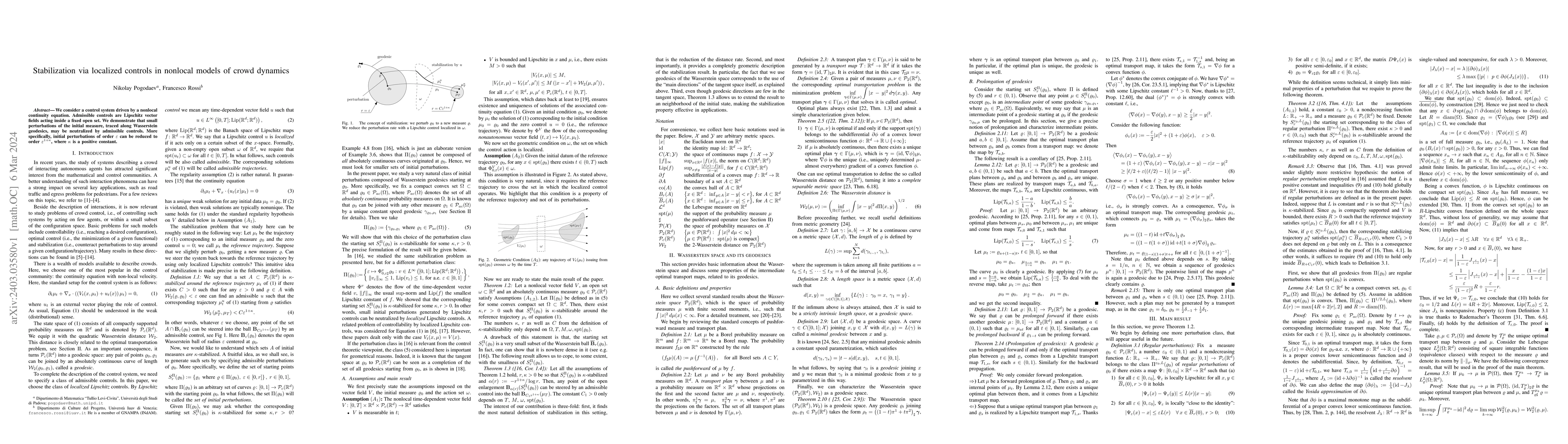 Thumbnail for Stabilization via localized controls in nonlocal models of crowd
  dynamics