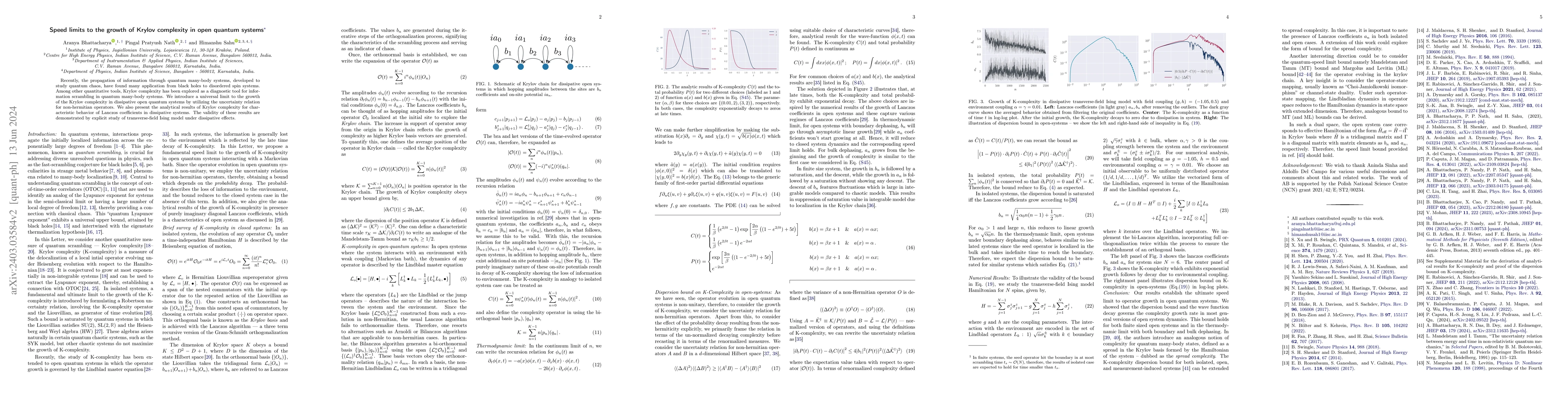 Thumbnail for Speed limits to the growth of Krylov complexity in open quantum systems