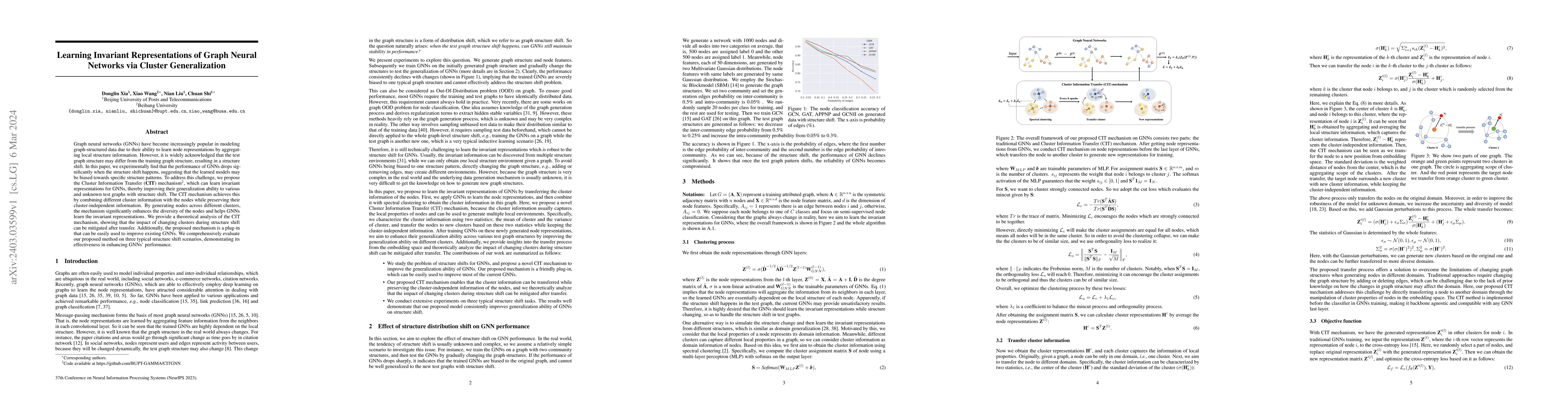 Thumbnail for Learning Invariant Representations of Graph Neural Networks via Cluster
  Generalization