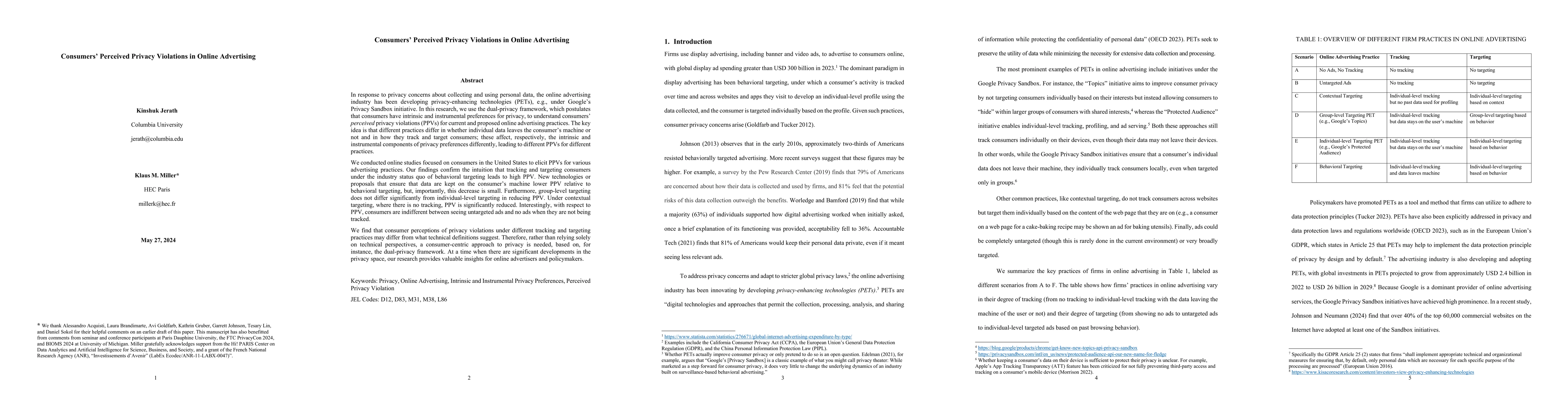Thumbnail for Consumers' Perceived Privacy Violations in Online Advertising