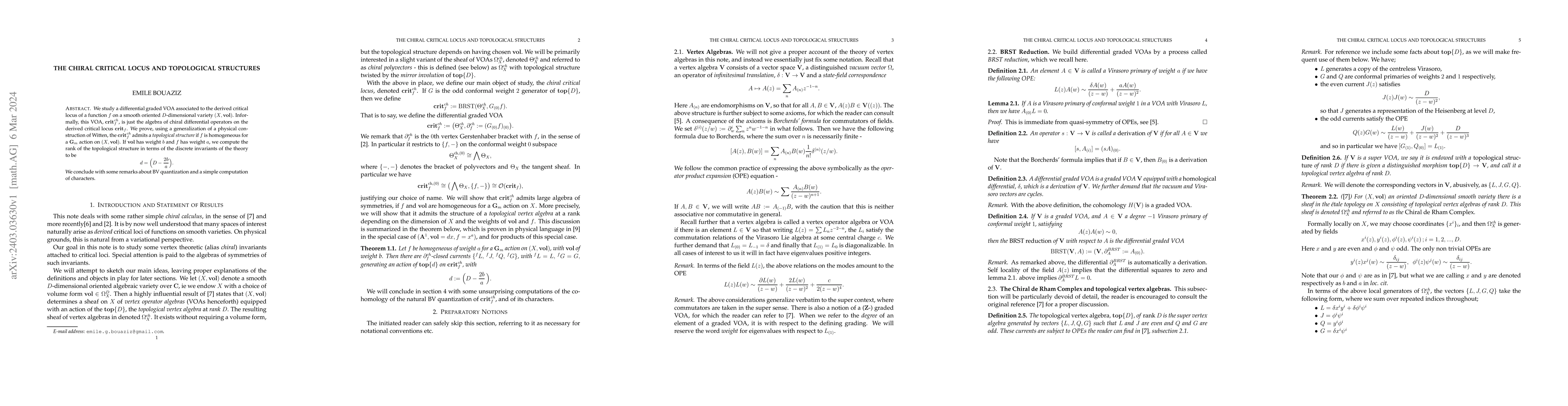 Thumbnail for The chiral critical locus and topological structures