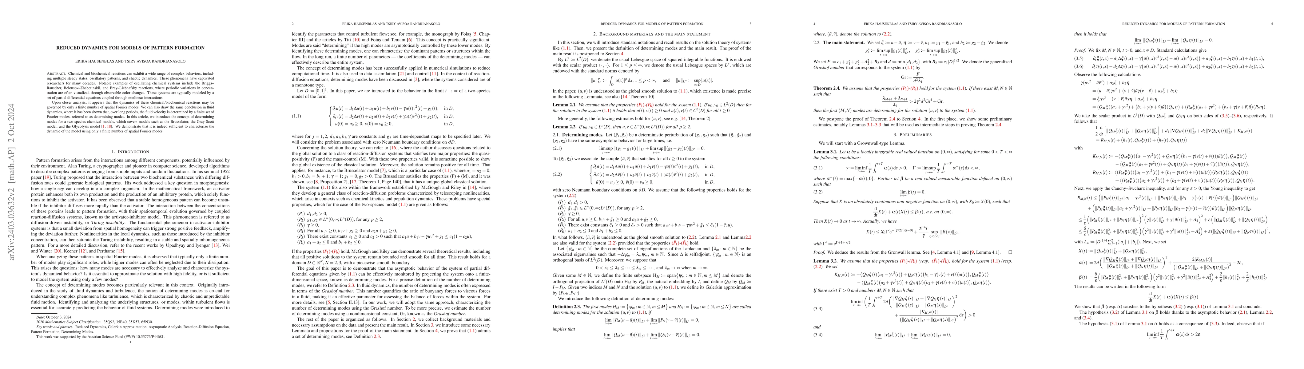 Thumbnail for A reduced-order modeling of pattern formations
