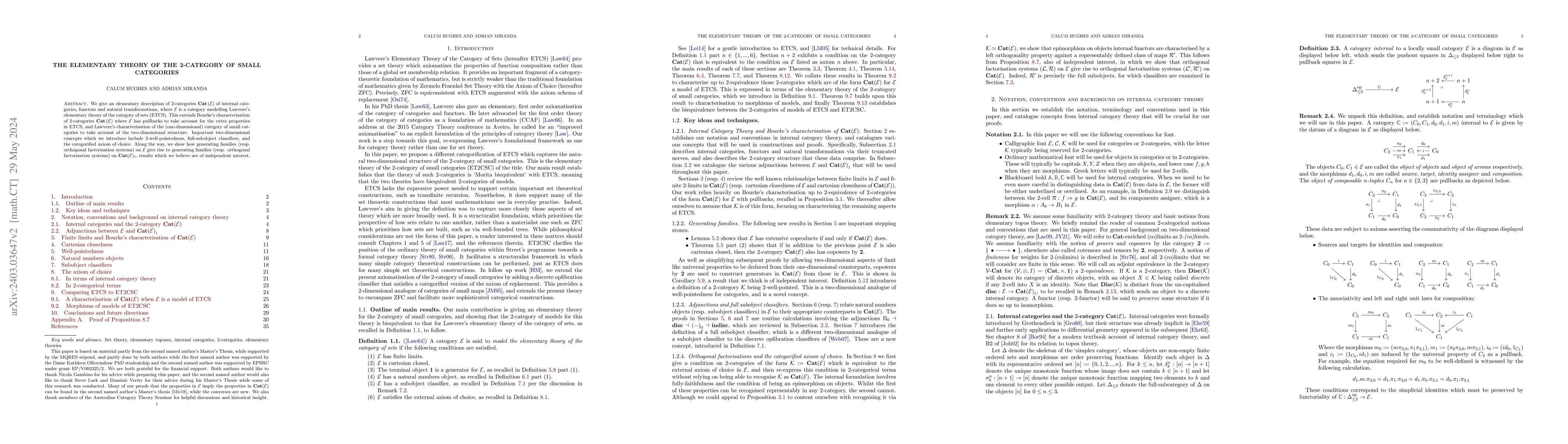 Thumbnail for The elementary theory of the 2-category of small categories