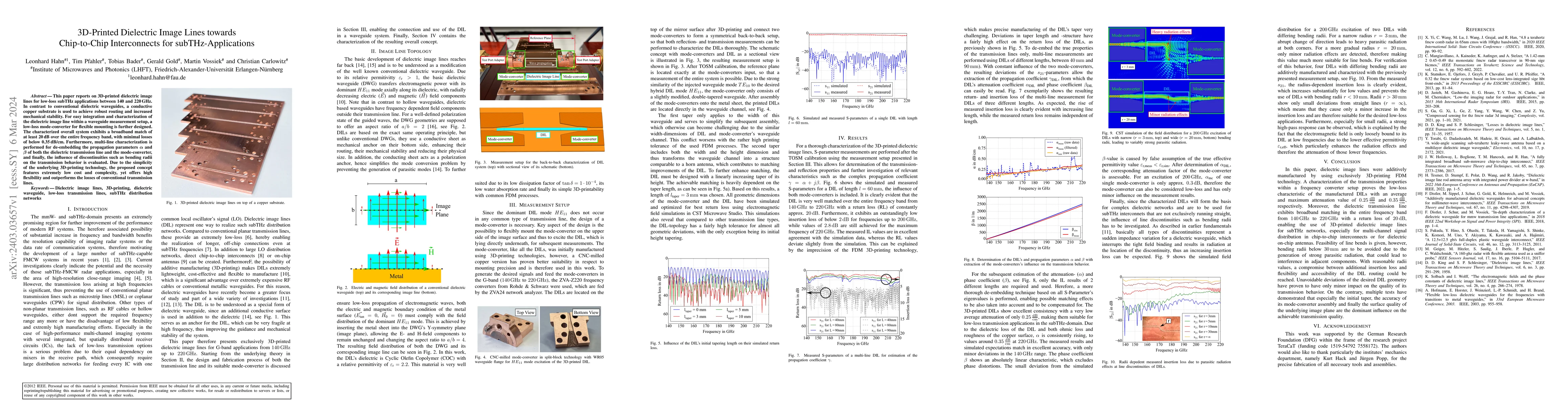 Thumbnail for 3D-Printed Dielectric Image Lines towards Chip-to-Chip Interconnects for
  subTHz-Applications