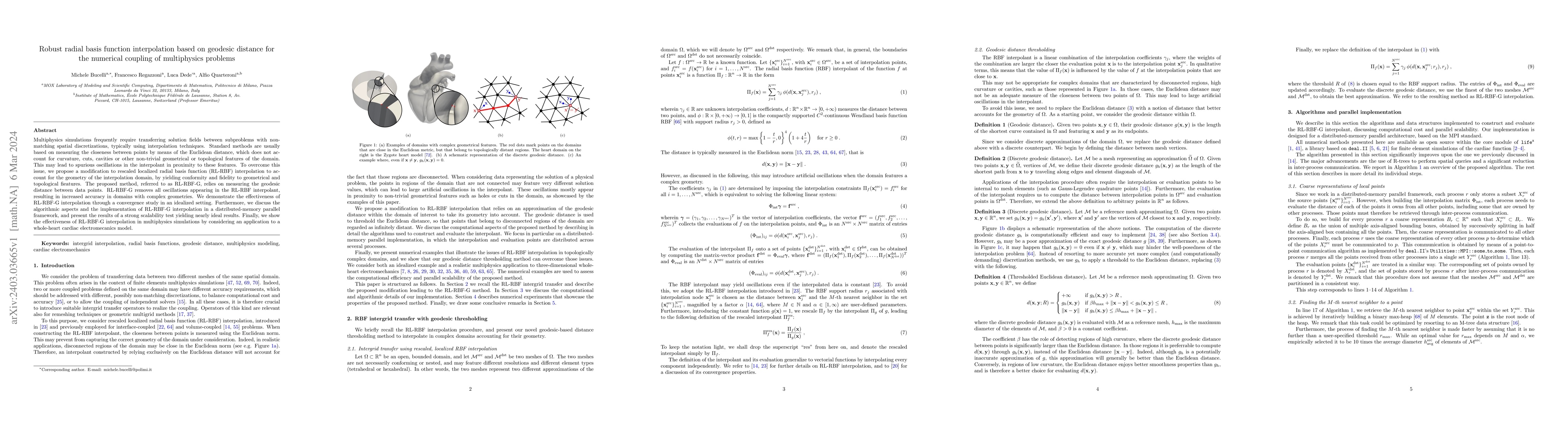 Thumbnail for Robust radial basis function interpolation based on geodesic distance
  for the numerical coupling of multiphysics problems