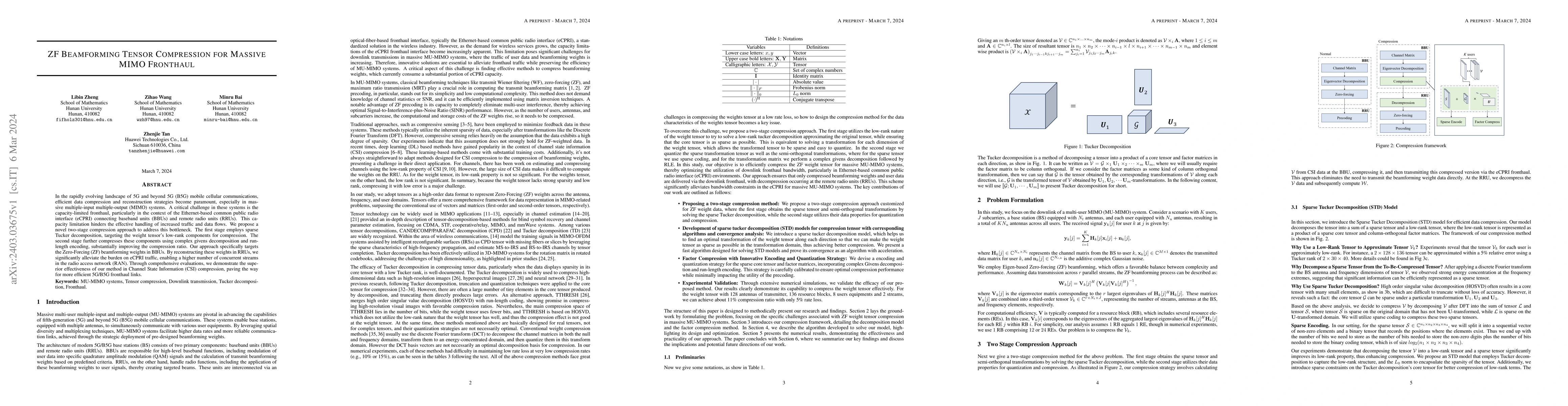 Thumbnail for ZF Beamforming Tensor Compression for Massive MIMO Fronthaul