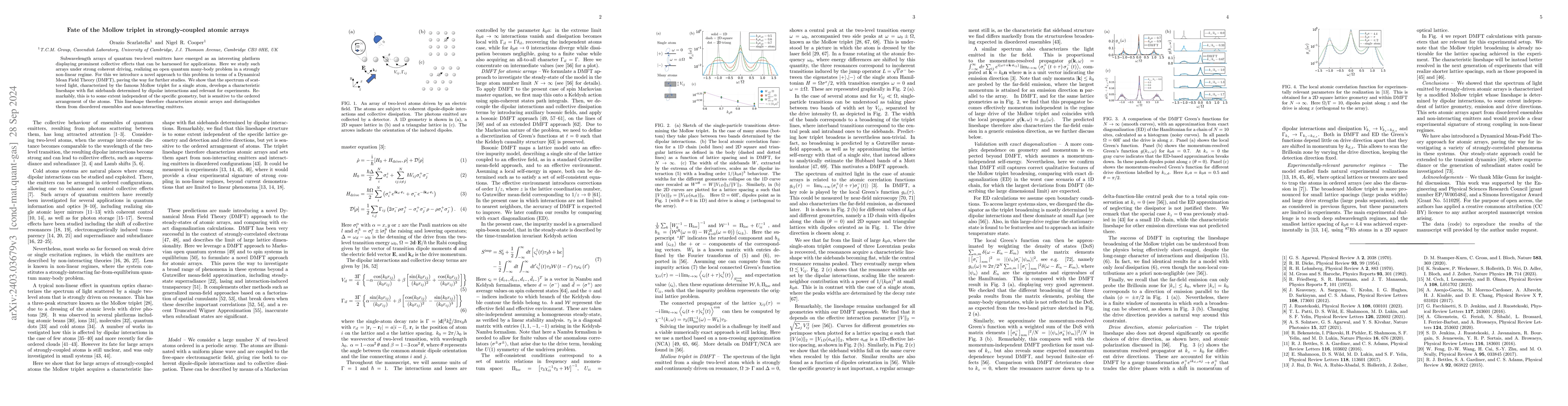 Thumbnail for Fate of the Mollow triplet in strongly-coupled atomic arrays