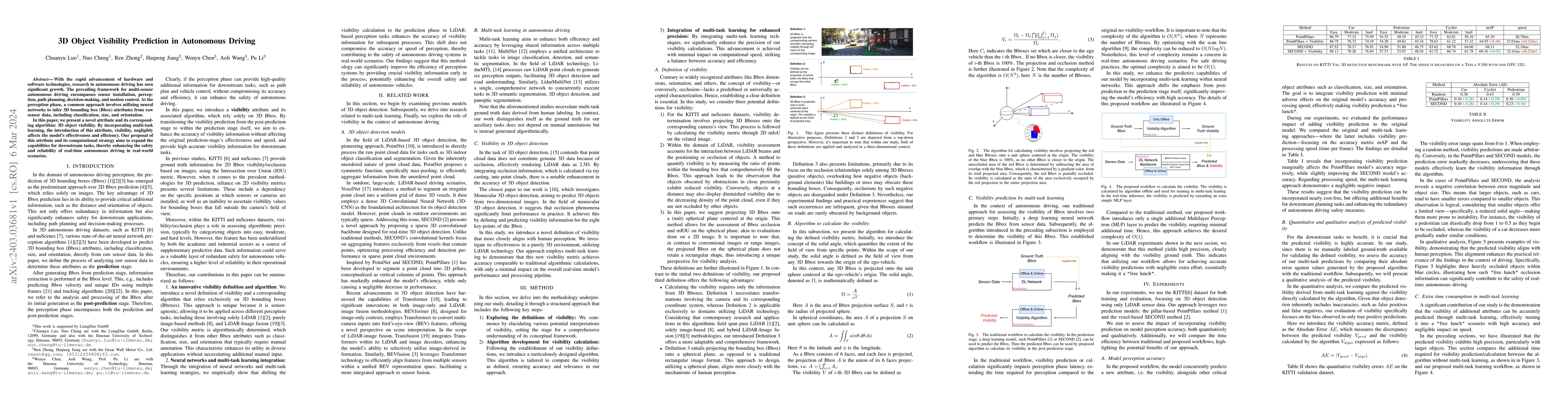 Thumbnail for 3D Object Visibility Prediction in Autonomous Driving