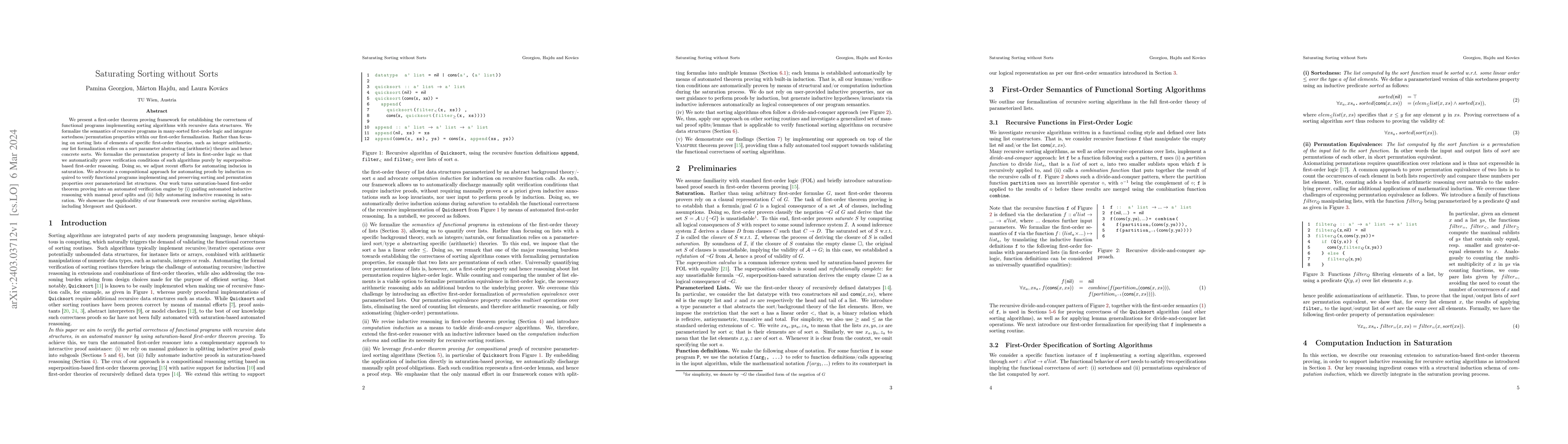 Thumbnail for Saturating Sorting without Sorts