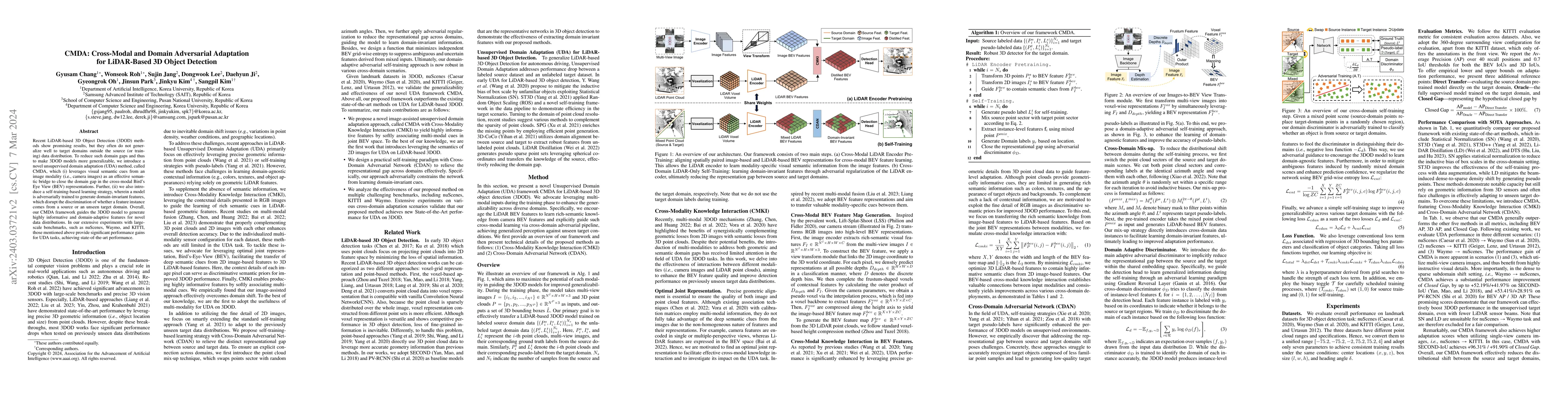 Thumbnail for CMDA: Cross-Modal and Domain Adversarial Adaptation for LiDAR-Based 3D
  Object Detection