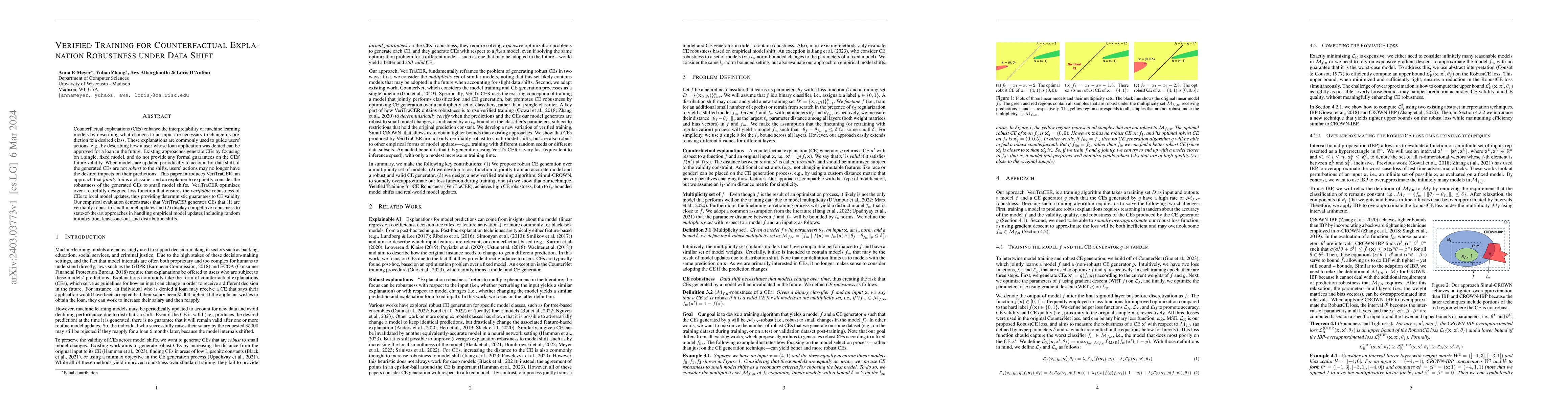 Thumbnail for Verified Training for Counterfactual Explanation Robustness under Data
  Shift