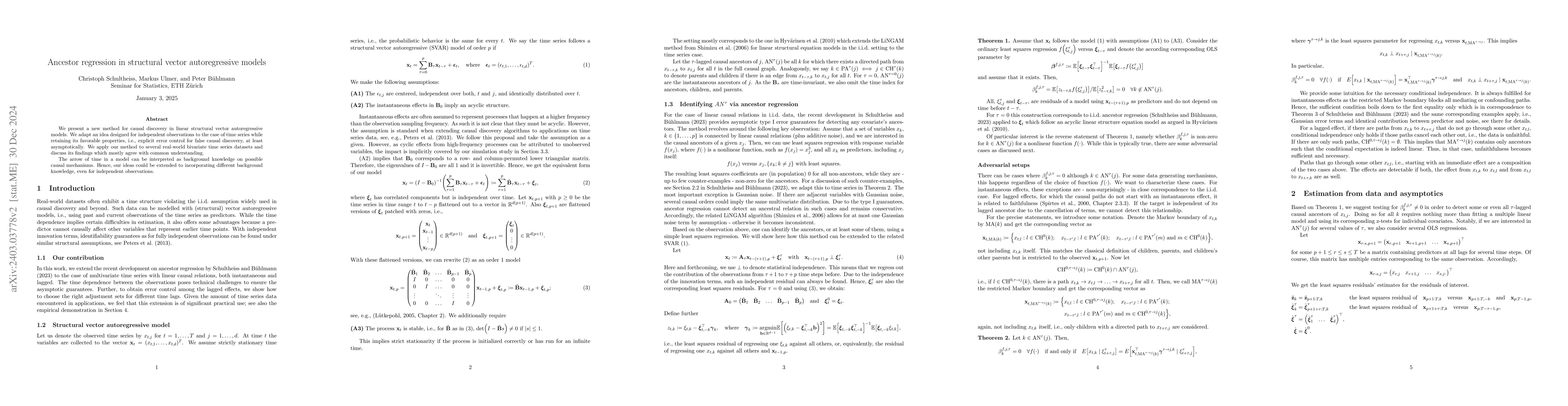 Thumbnail for Ancestor regression in structural vector autoregressive models