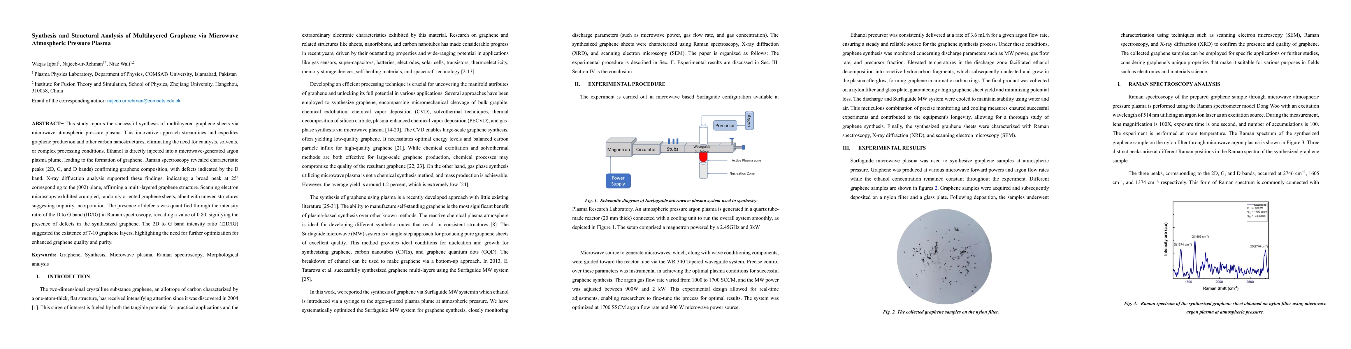 Thumbnail for Synthesis and Structural Analysis of Multilayered Graphene via Microwave
  Atmospheric Pressure Plasma