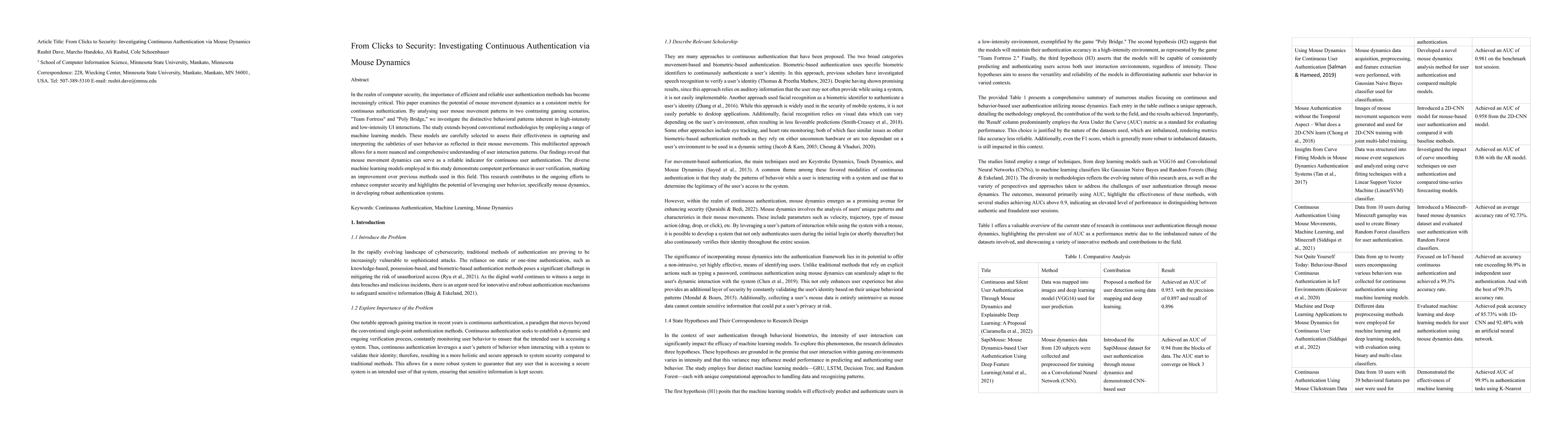 Thumbnail for From Clicks to Security: Investigating Continuous Authentication via
  Mouse Dynamics