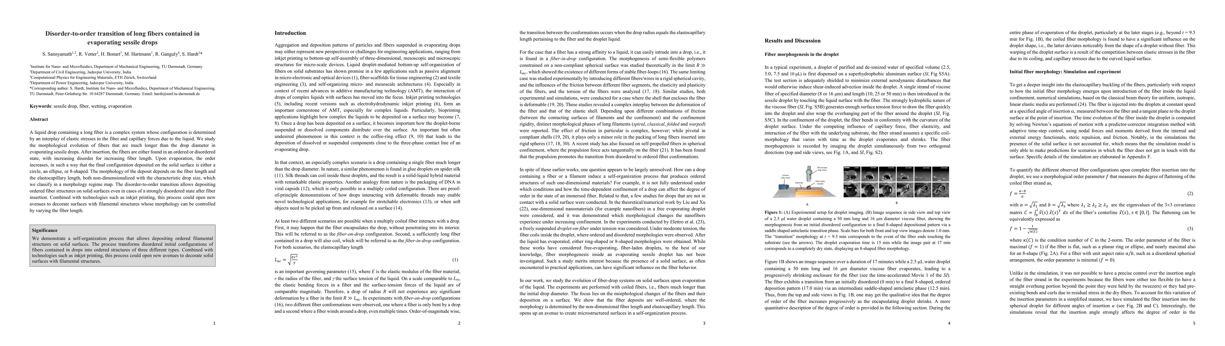 Thumbnail for Disorder-to-order transition of long fibers contained in evaporating
  sessile drops