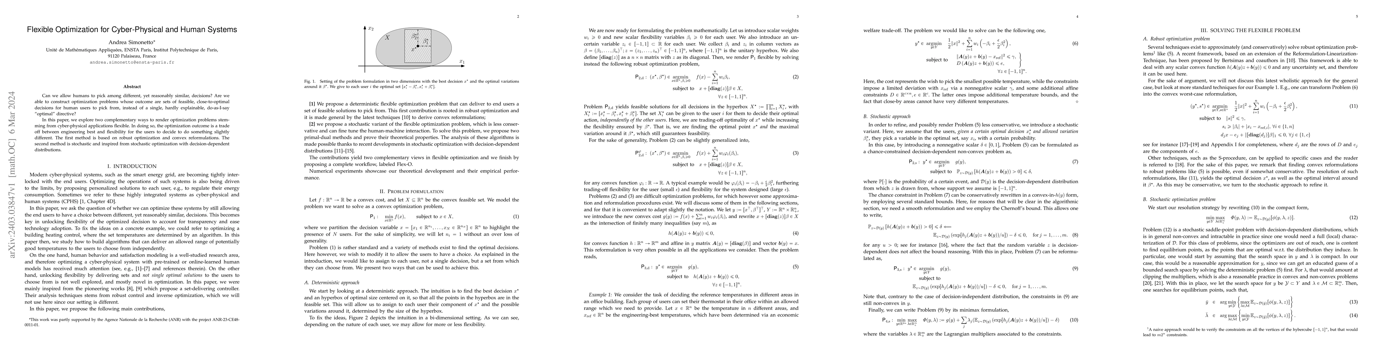 Thumbnail for Flexible Optimization for Cyber-Physical and Human Systems