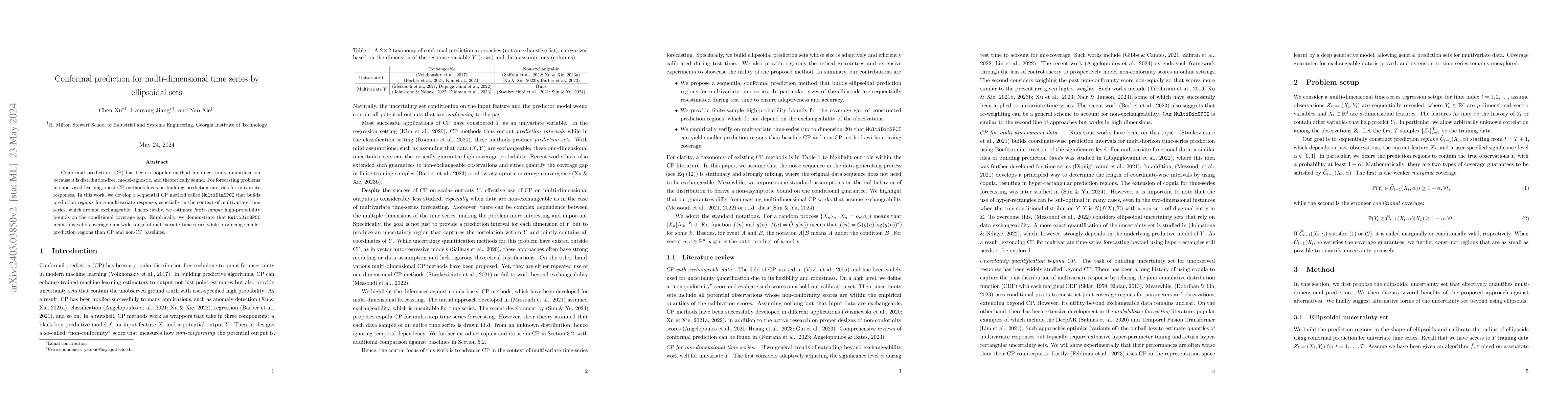 Thumbnail for Conformal prediction for multi-dimensional time series by ellipsoidal
  sets