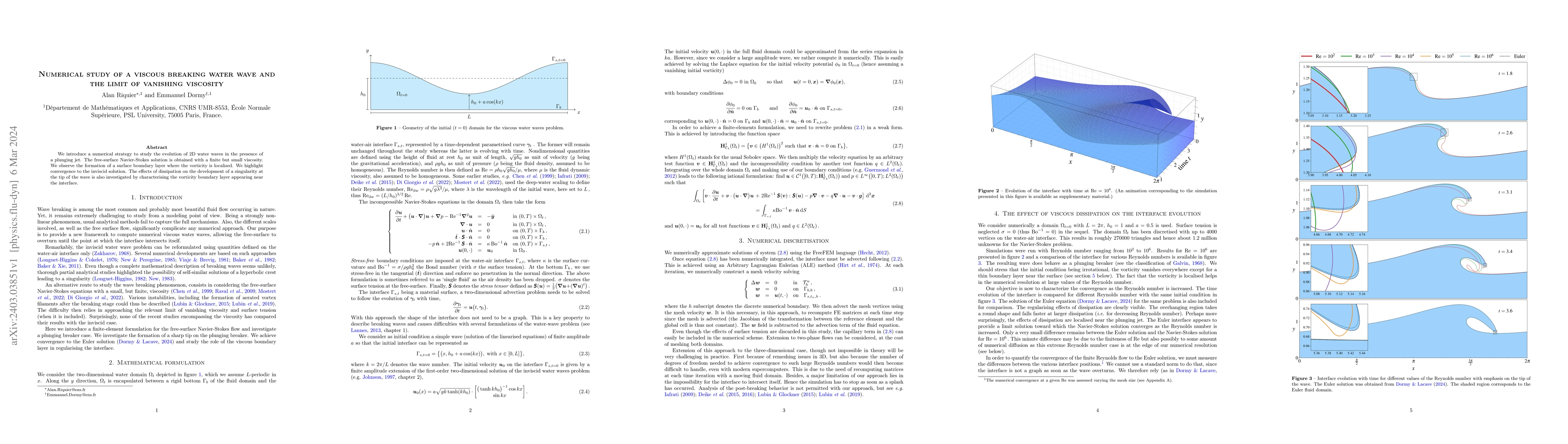 Thumbnail for Numerical study of a viscous breaking water wave and the limit of
  vanishing viscosity