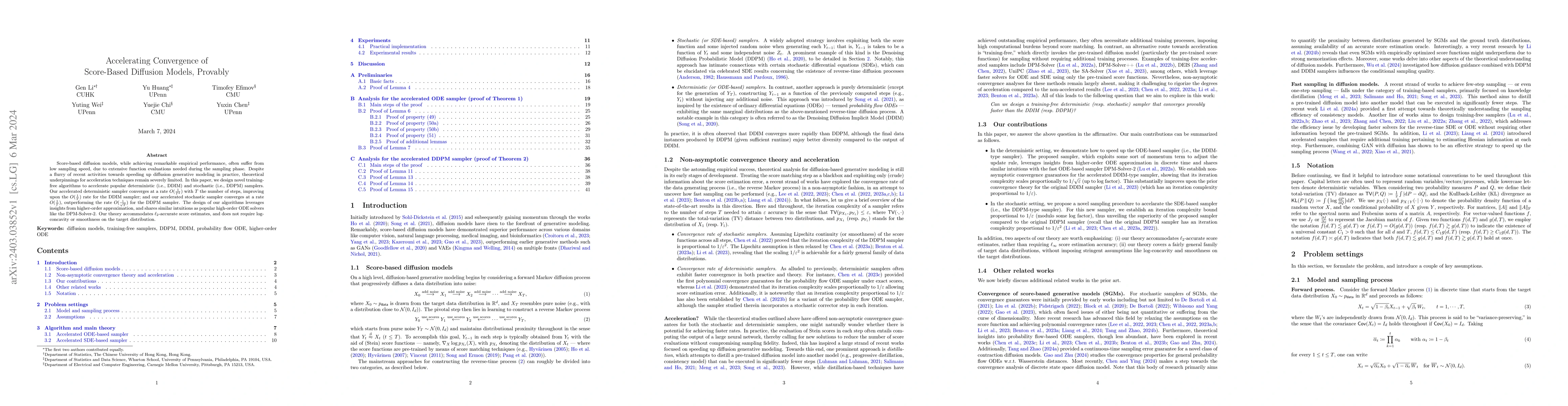 Thumbnail for Accelerating Convergence of Score-Based Diffusion Models, Provably