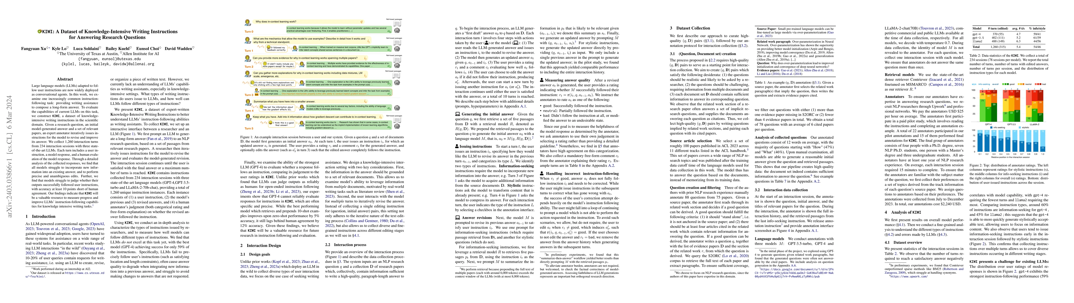 Thumbnail for KIWI: A Dataset of Knowledge-Intensive Writing Instructions for
  Answering Research Questions