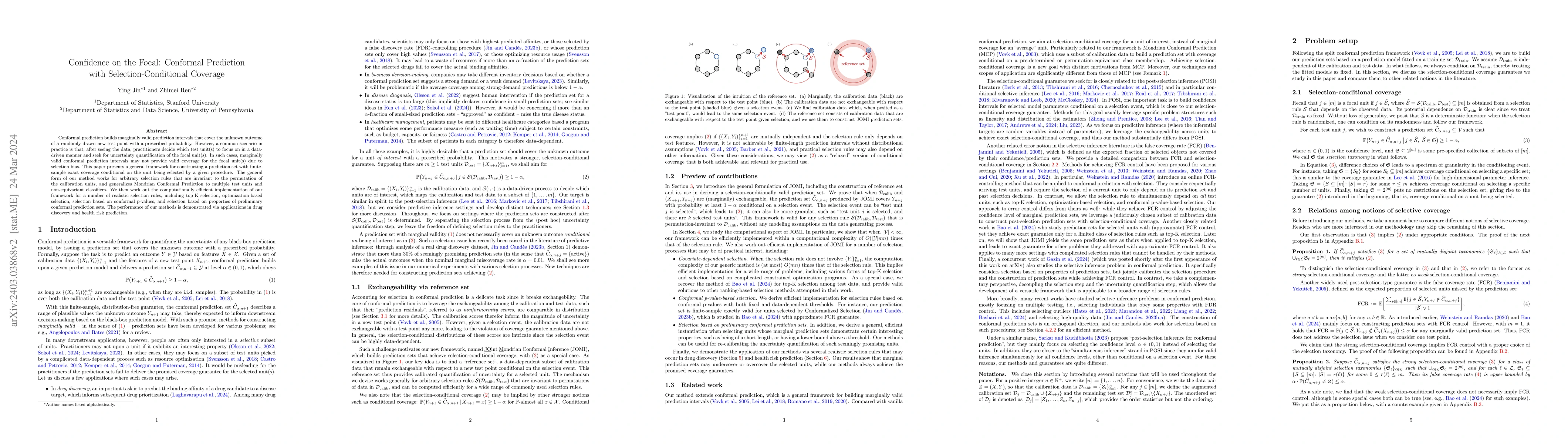 Thumbnail for Confidence on the Focal: Conformal Prediction with Selection-Conditional
  Coverage