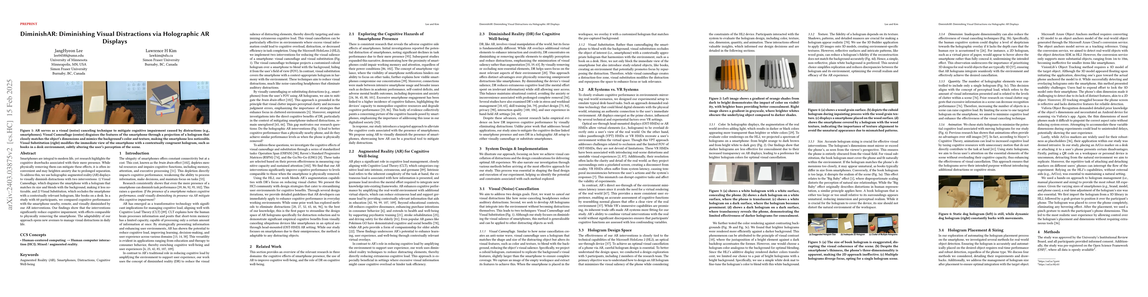 Thumbnail for Augmenting reality to diminish distractions for cognitive enhancement