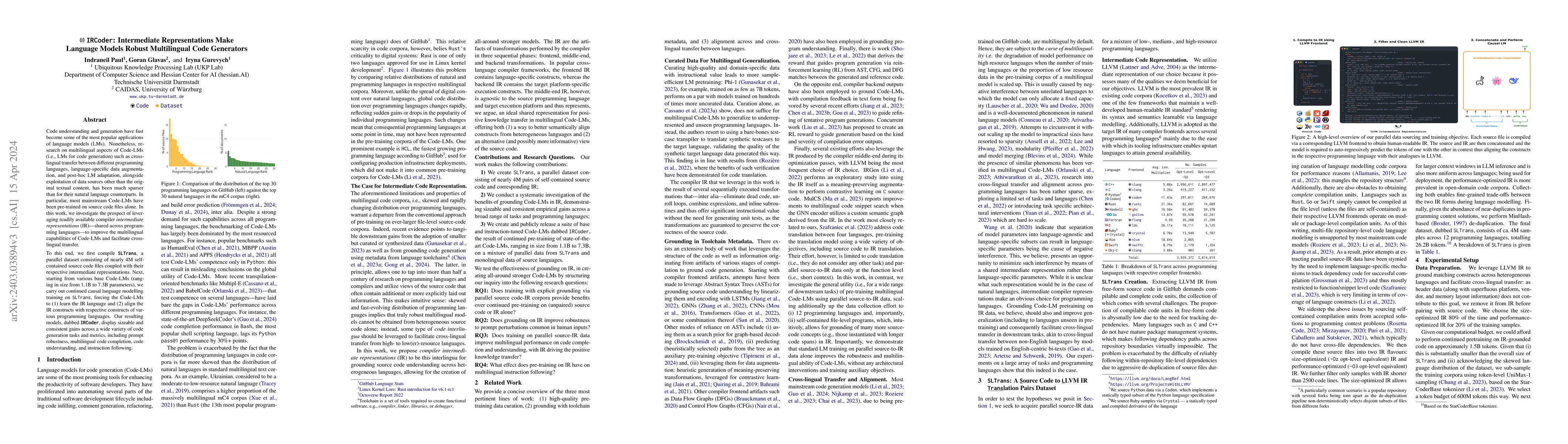 Thumbnail for IRCoder: Intermediate Representations Make Language Models Robust
  Multilingual Code Generators