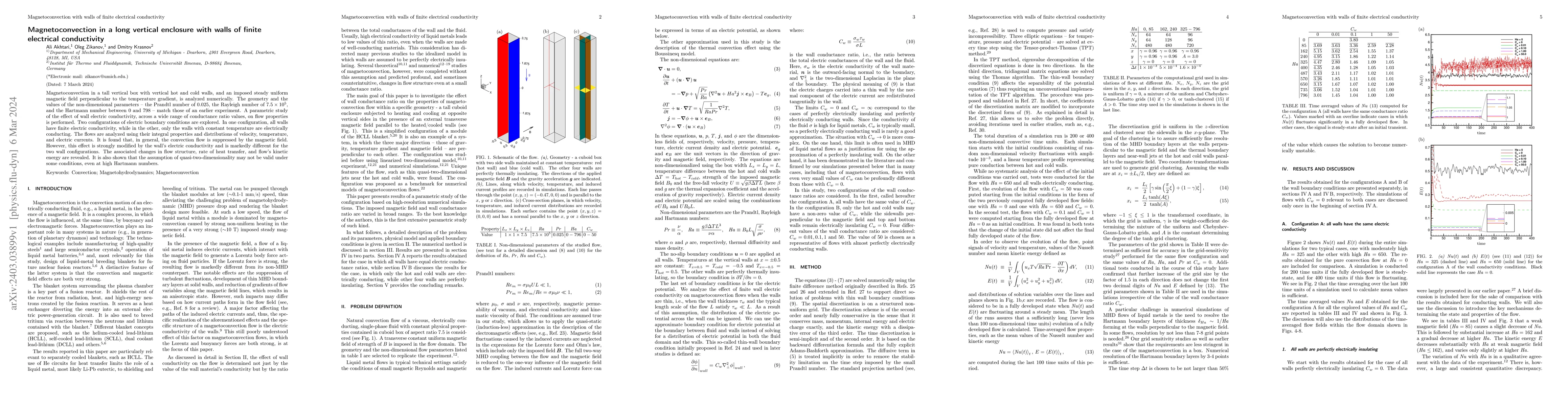 Thumbnail for Magnetoconvection in a Long Vertical Enclosure With Walls of Finite
  Electrical Conductivity