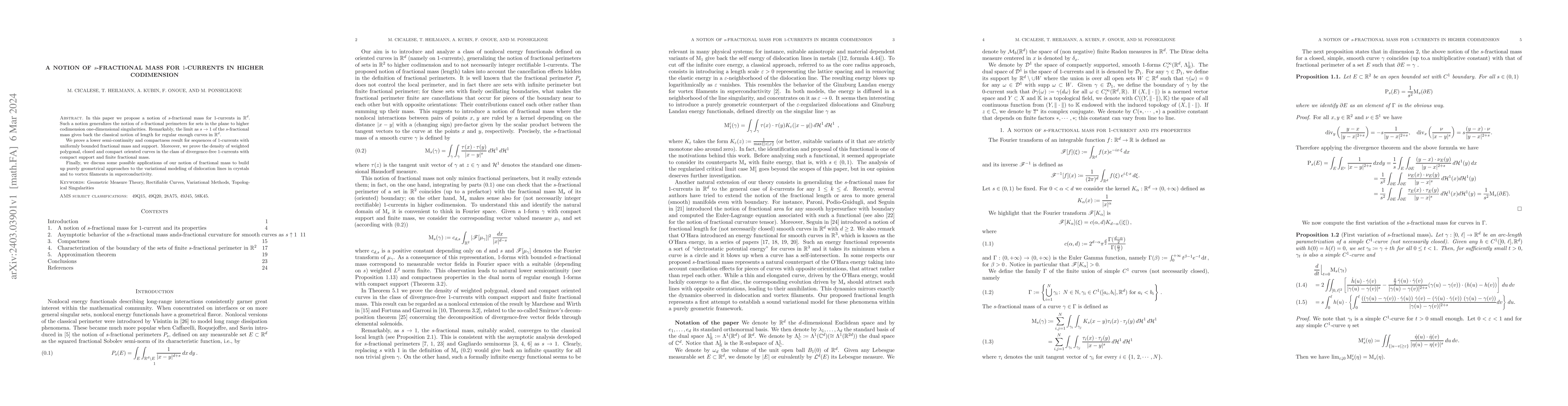 Thumbnail for A notion of $s$-fractional mass for $1$-currents in higher codimension