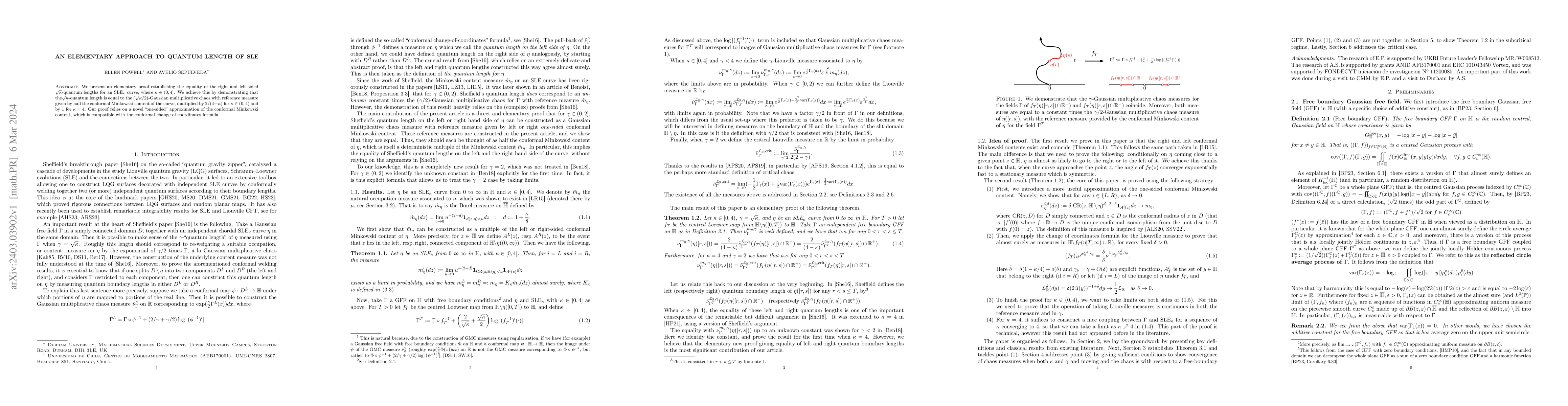 Thumbnail for An elementary approach to quantum length of SLE