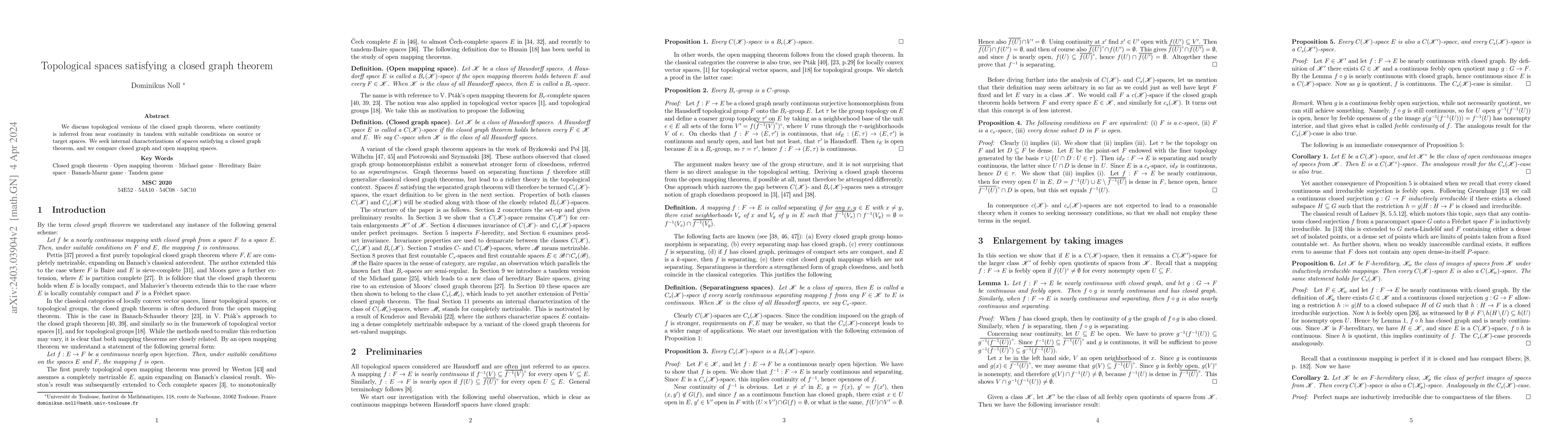 Thumbnail for Topological spaces satisfying a closed graph theorem
