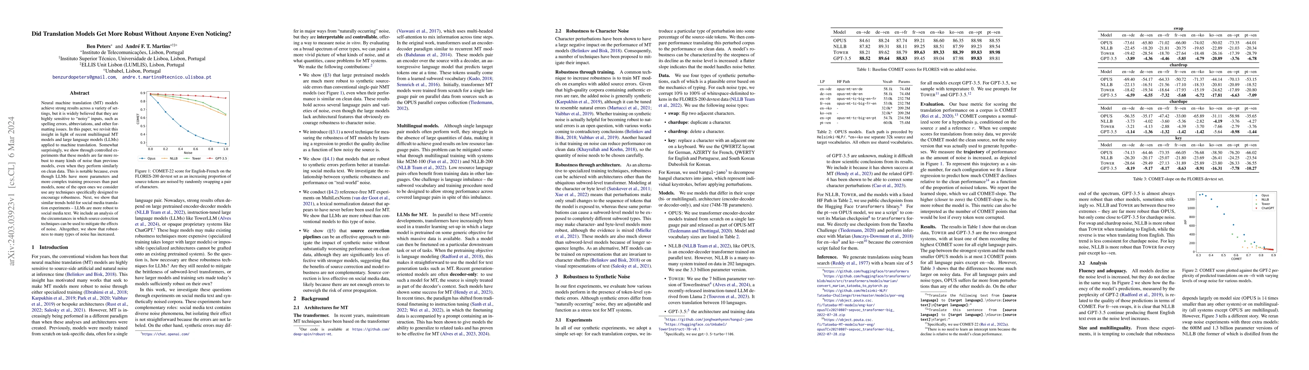 Thumbnail for Did Translation Models Get More Robust Without Anyone Even Noticing?