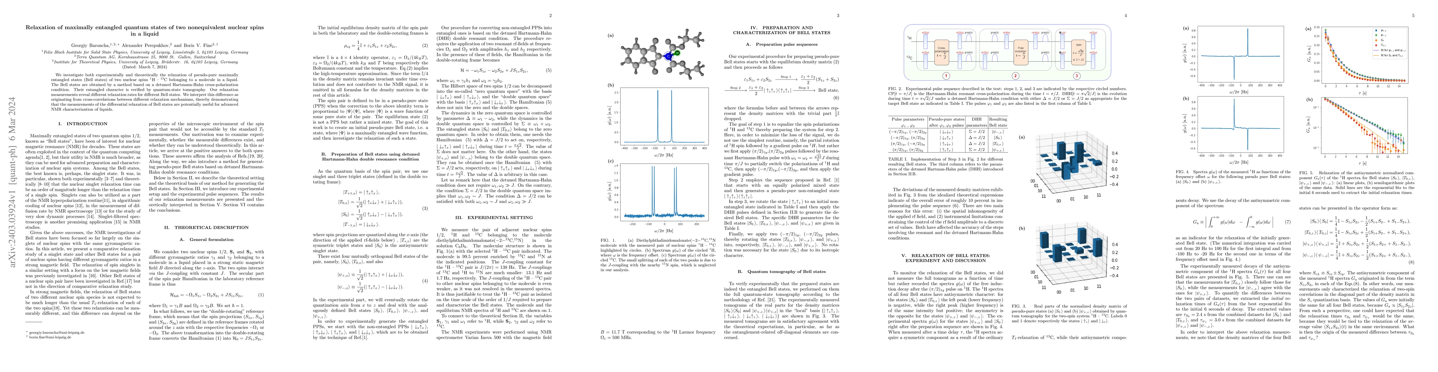 Thumbnail for Relaxation of maximally entangled quantum states of two nonequivalent
  nuclear spins in a liquid
