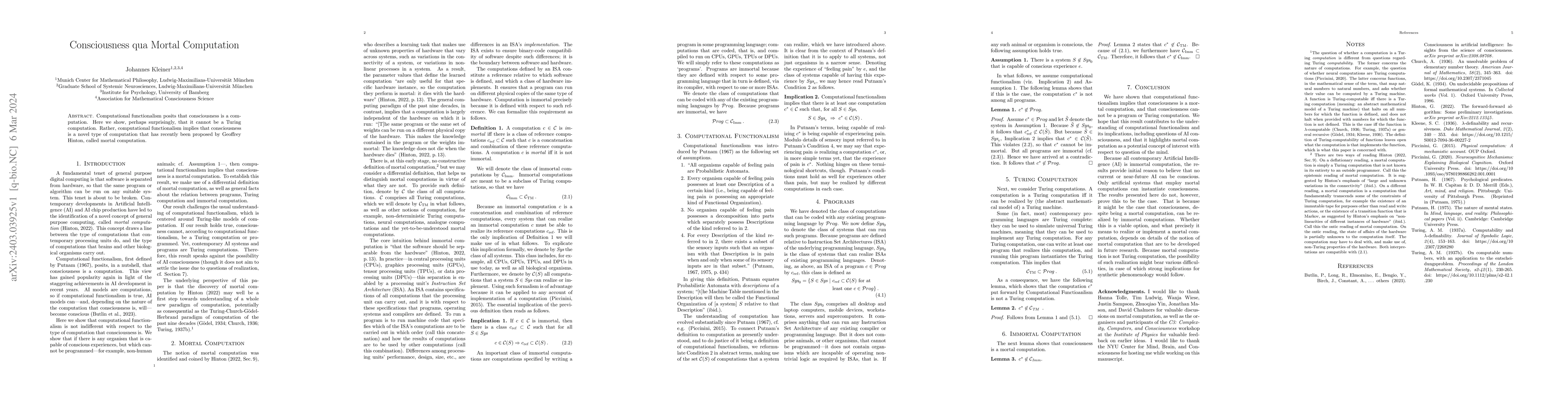 Thumbnail for Consciousness qua Mortal Computation