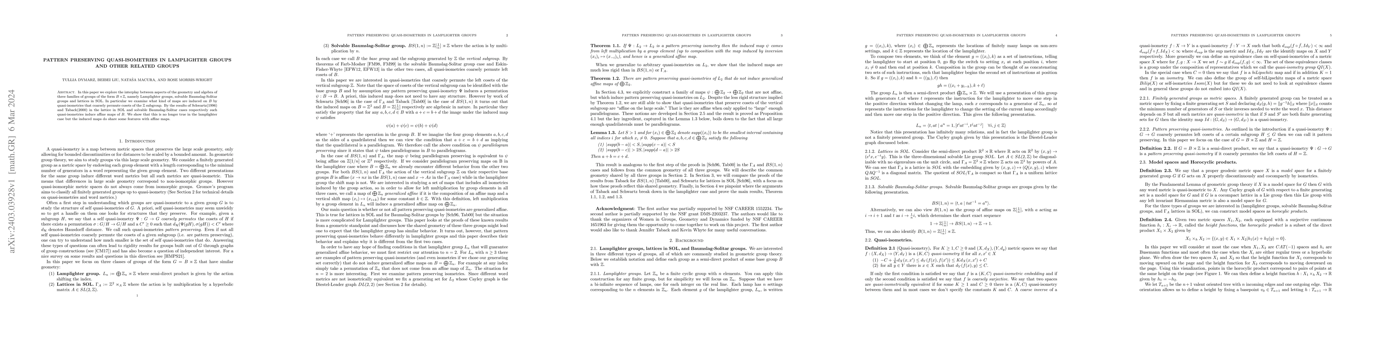 Thumbnail for Pattern preserving quasi-isometries in lamplighter groups and other
  related groups