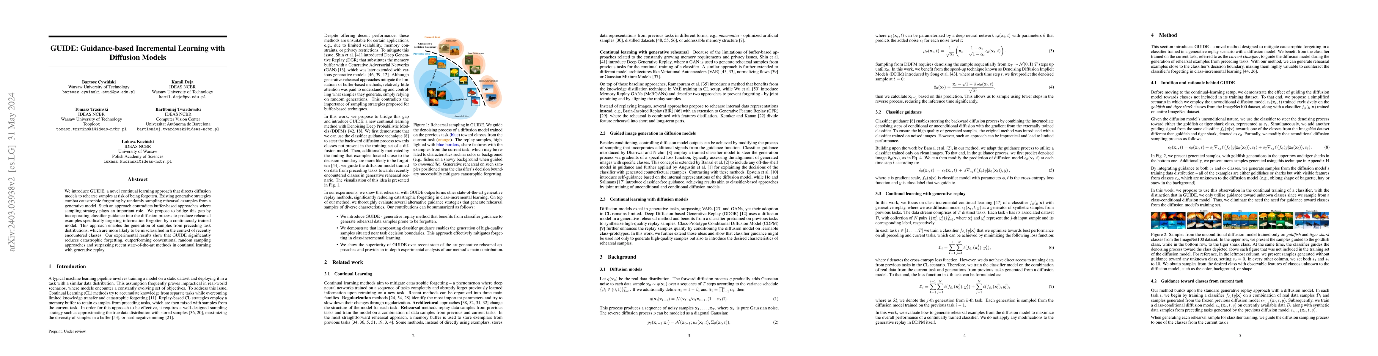 Thumbnail for GUIDE: Guidance-based Incremental Learning with Diffusion Models