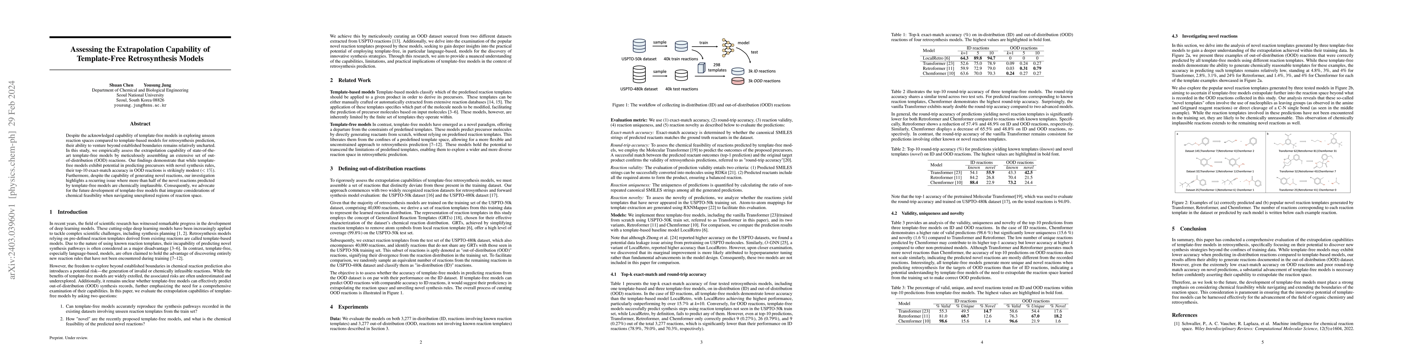 Thumbnail for Assessing the Extrapolation Capability of Template-Free Retrosynthesis
  Models