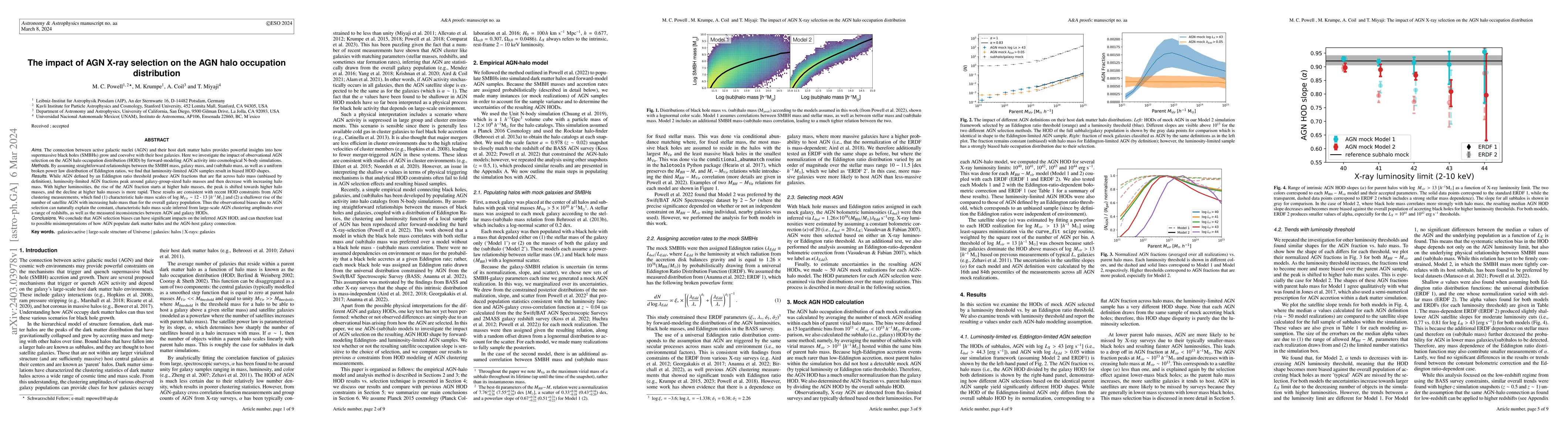 Thumbnail for The impact of AGN X-ray selection on the AGN halo occupation
  distribution