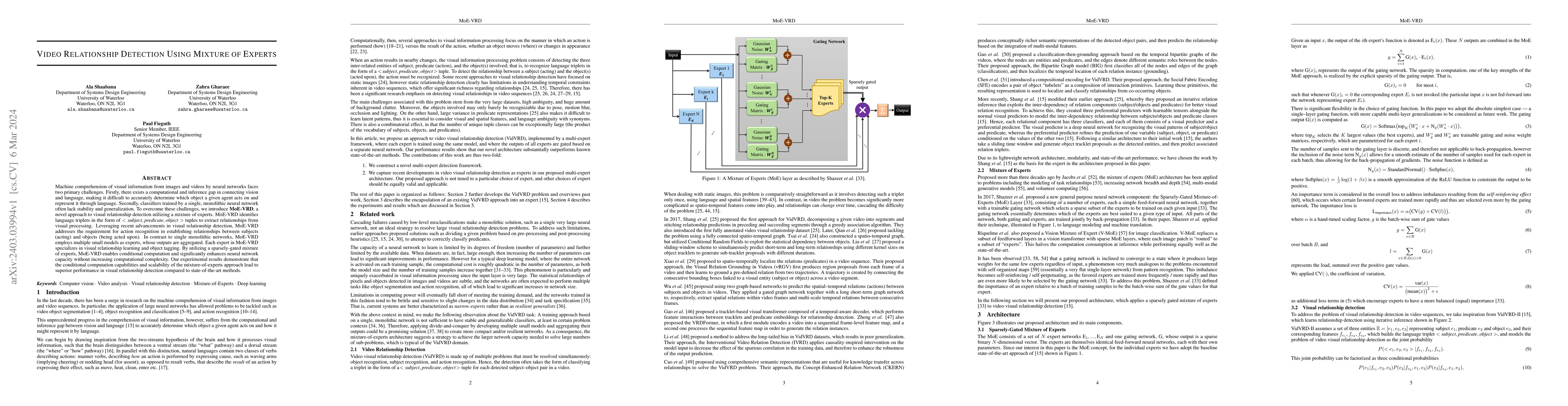 Thumbnail for Video Relationship Detection Using Mixture of Experts