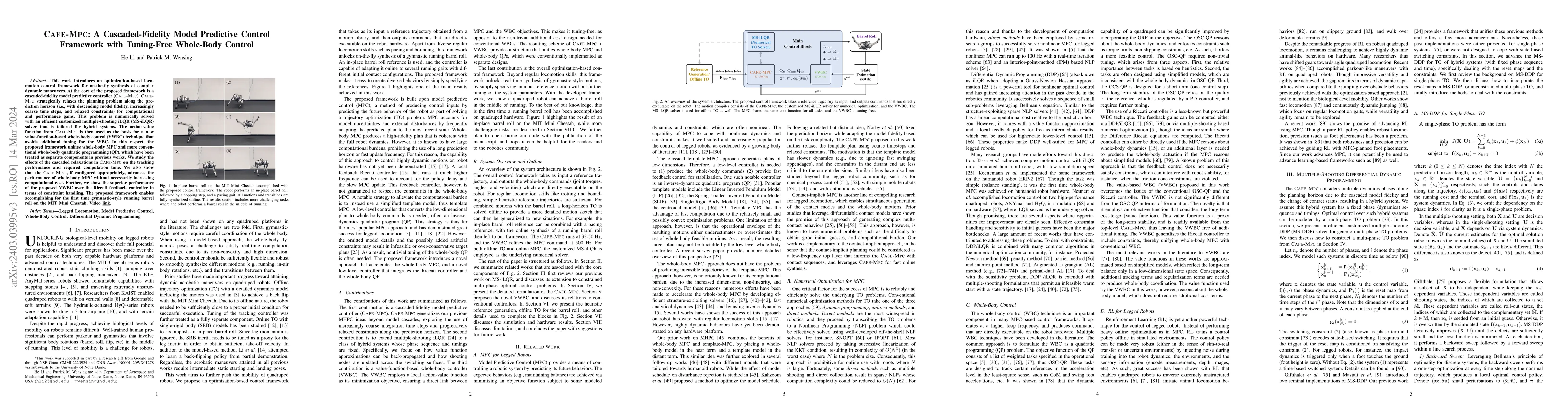 Thumbnail for Cafe-Mpc: A Cascaded-Fidelity Model Predictive Control Framework with
  Tuning-Free Whole-Body Control