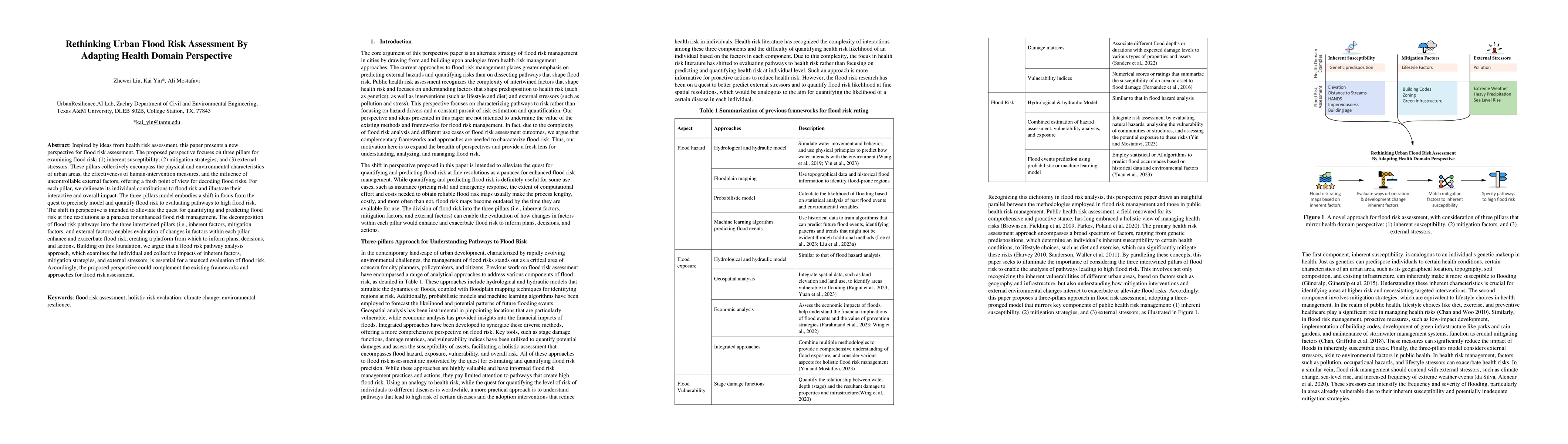 Thumbnail for Rethinking Urban Flood Risk Assessment By Adapting Health Domain
  Perspective