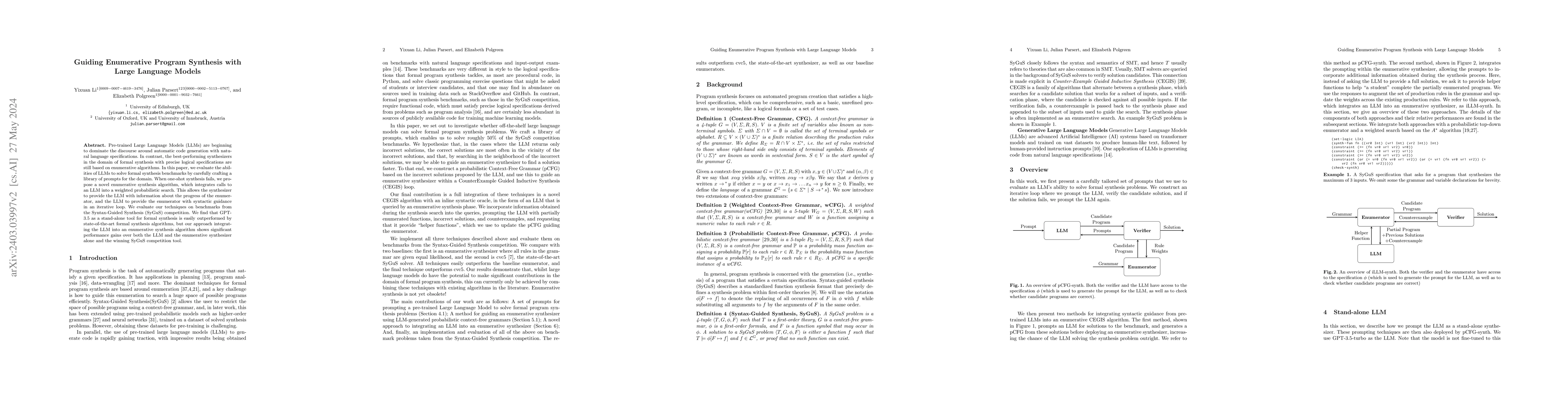Thumbnail for Guiding Enumerative Program Synthesis with Large Language Models