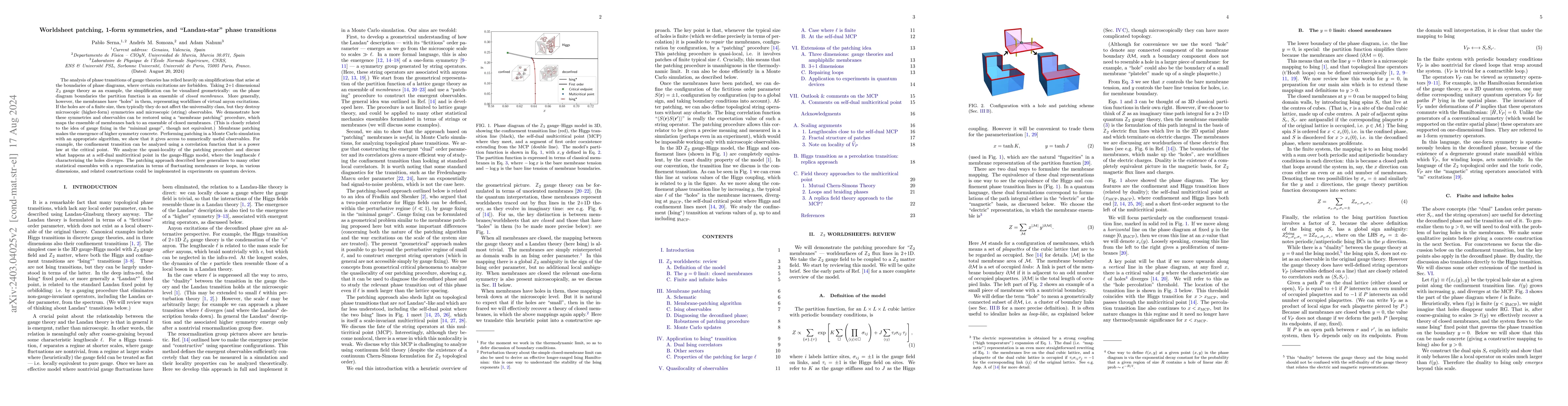 Thumbnail for Worldsheet patching, 1-form symmetries, and "Landau-star" phase
  transitions