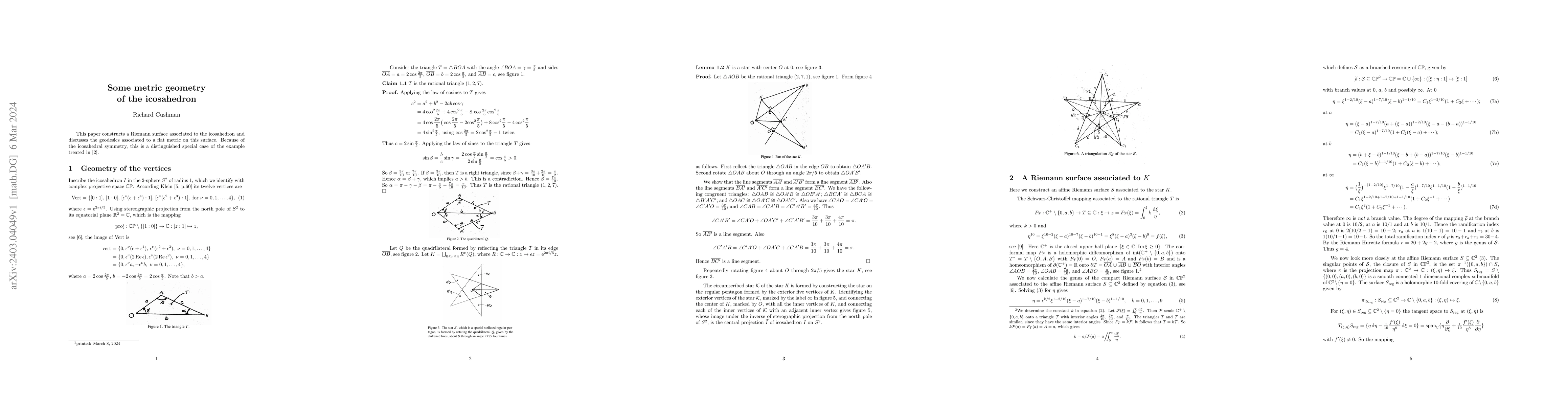 Thumbnail for Some metric geometry of the icosahedron