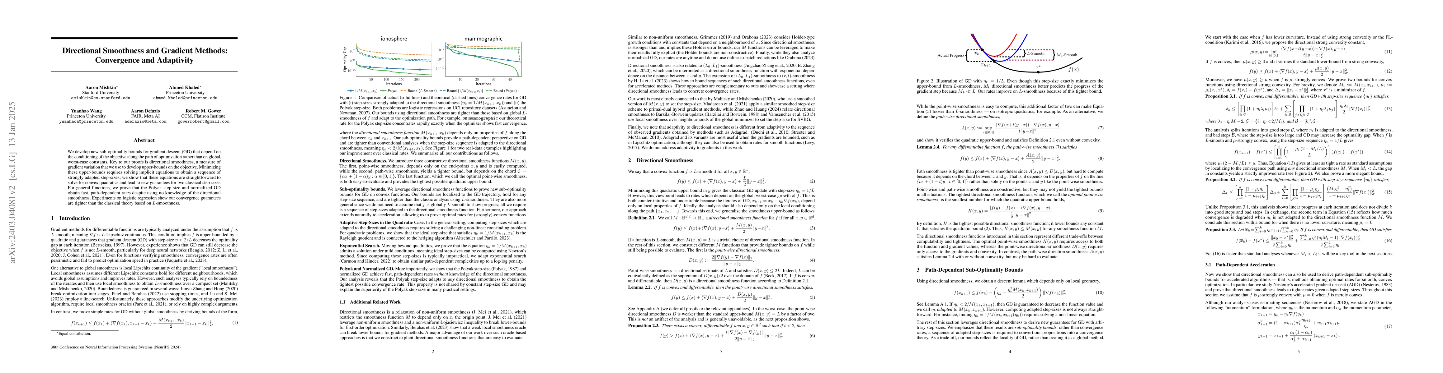 Thumbnail for Directional Smoothness and Gradient Methods: Convergence and Adaptivity