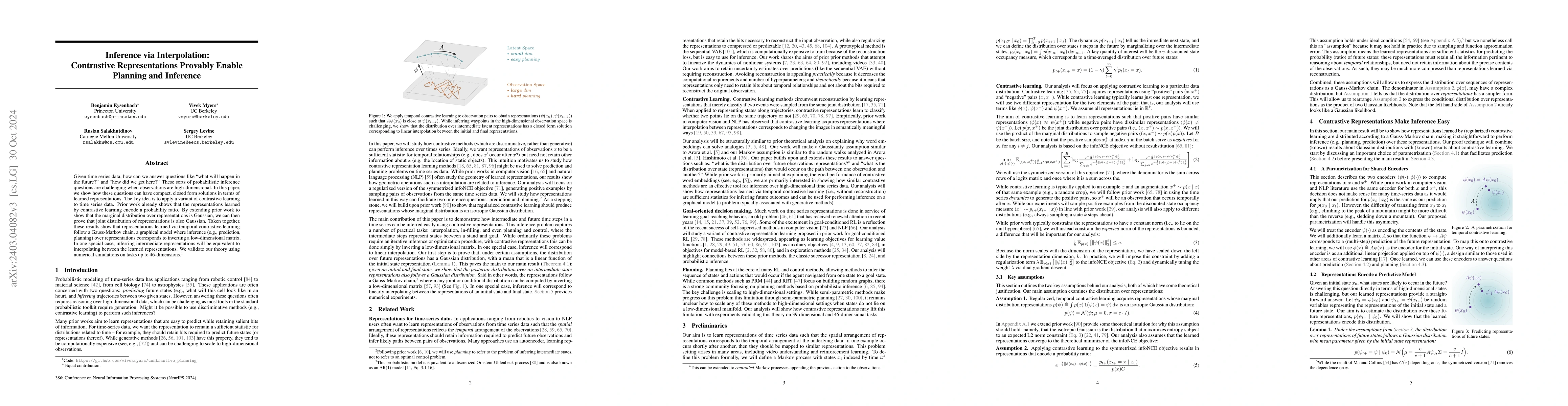 Thumbnail for Inference via Interpolation: Contrastive Representations Provably Enable
  Planning and Inference
