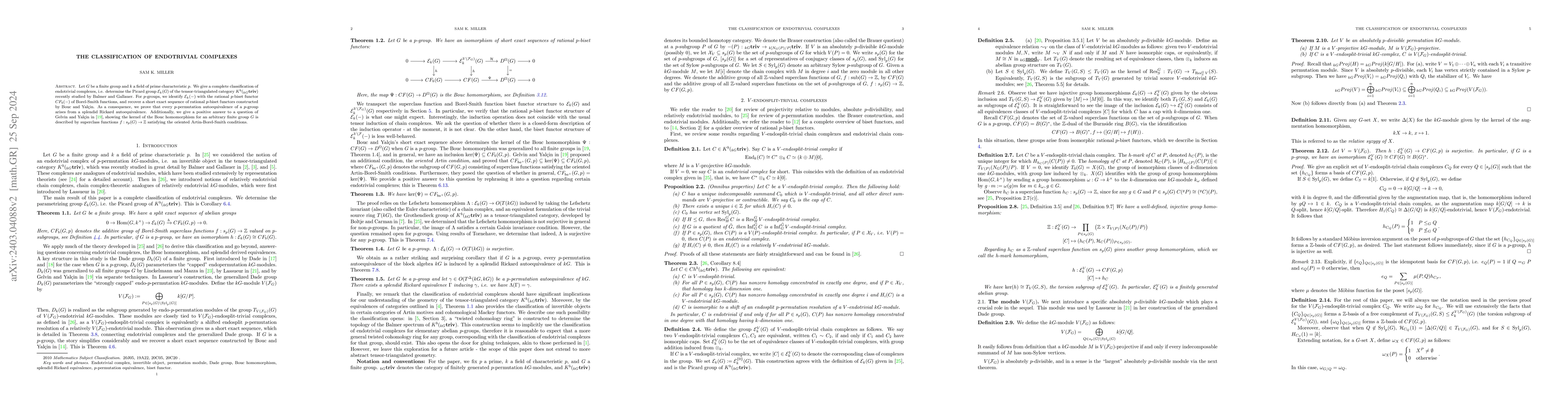 Thumbnail for On endotrivial complexes and the generalized Dade group