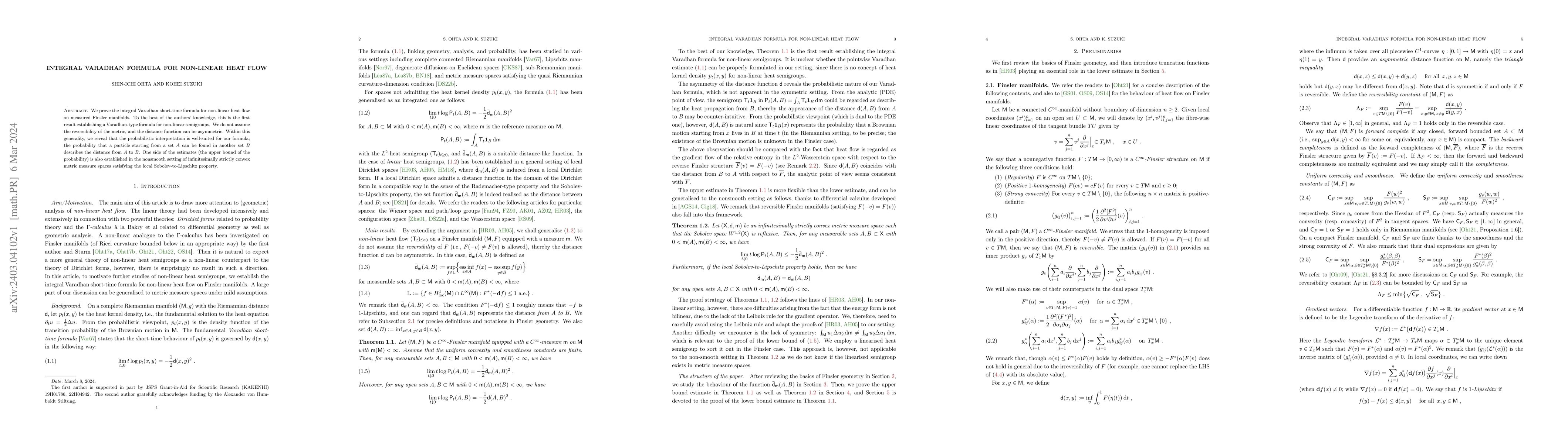 Thumbnail for Integral Varadhan formula for non-linear heat flow