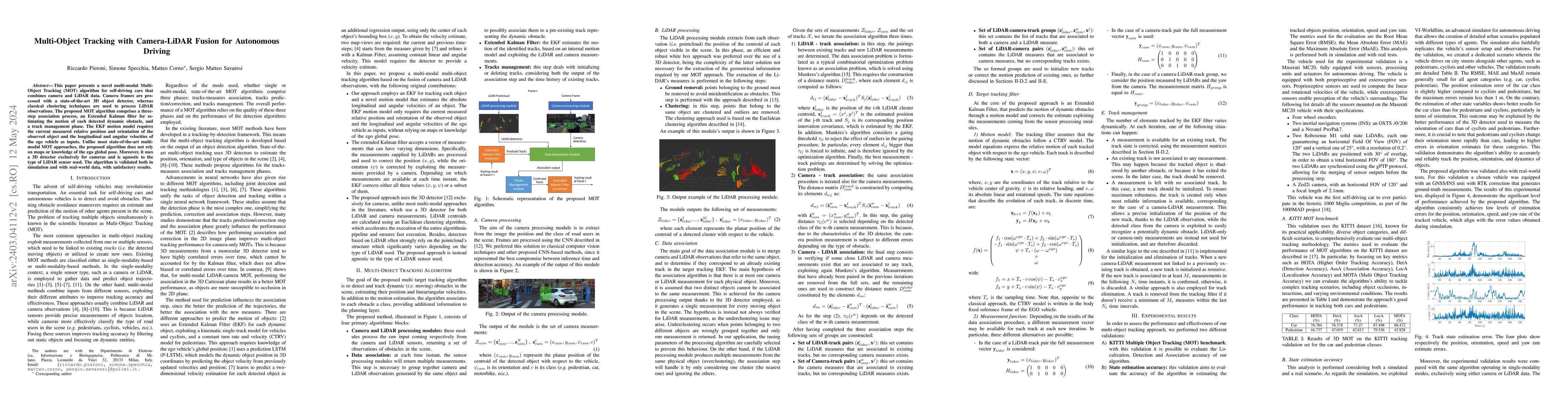 Thumbnail for Multi-Object Tracking with Camera-LiDAR Fusion for Autonomous Driving