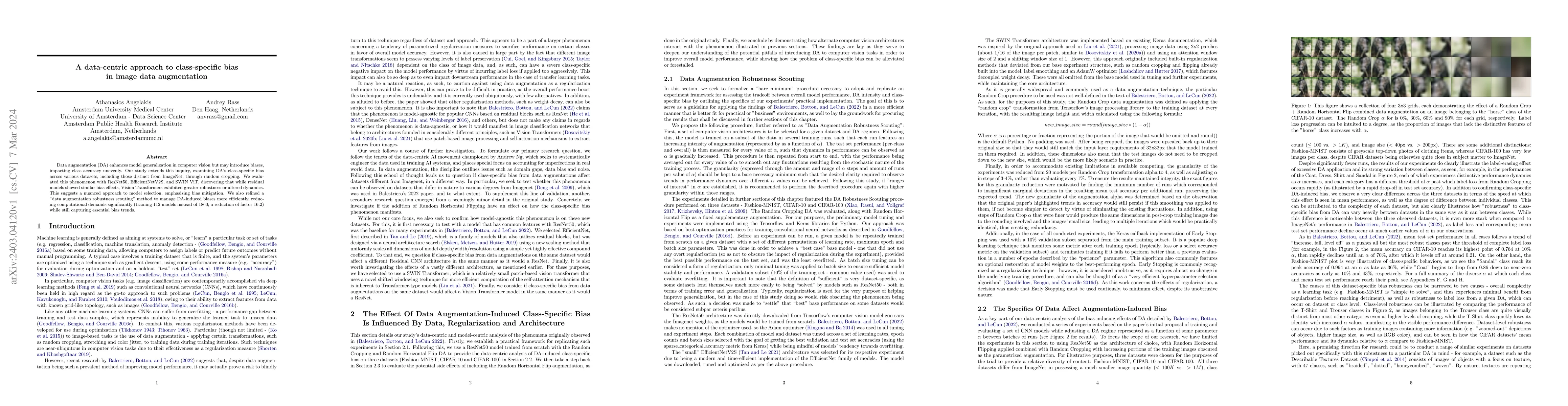 Thumbnail for A data-centric approach to class-specific bias in image data
  augmentation